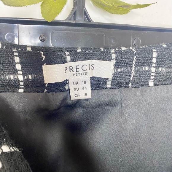 💖💖 Precis Skirt Navy And White In Grid Pattern Size 16 - Picture 6 of 7